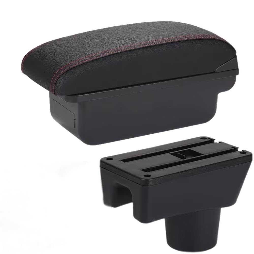 FSOZDBBPL For Mitsubishi Attrage For Mirage For Space Star For Dodge Attitude Car Armrest Box Storage Box Interior Parts(C1 Black red NO USB)