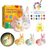 Loungelore Paint Your Own Bunny Lamp Kit, DIY Rabbit Night Light, Arts and Crafts for Kids Ages 8-12, Crafts for Kids Ages 4-8, Creativity Painting Kit Toy for Girls Ages 3 4 5 6 7 8 9 10 11 12+