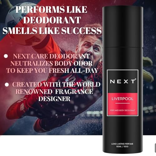 Image of Next Care Liverpool Perfumed Body Deodorant Spray 150ml | Long Lasting Fragrance Deo for Men & Women | Unisex Daily Freshness Body Spray