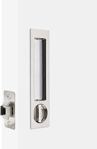 Miniatura 3 de Dontay Manija de puerta de bolsillo, moderna función de entrada rectangular con llave, pestillo de tracción (camabañera), herrajes para puerta