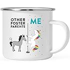 Andaz Press Funny Quirky 11oz. Stainless Steel Campfire Coffee Tea Mug Thank You Gift, Other Foster Parents Me, Horse Unicorn, 1-Pack, Birthday Christmas Gift Ideas Coworker, Gift Box