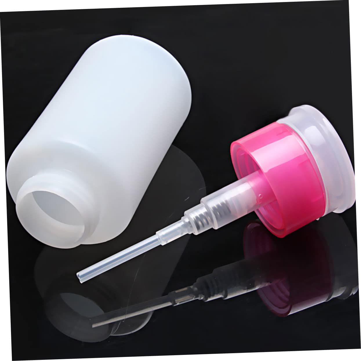 3pcs Lockable Nail Polish Remover Bottle Plastic Liquid Press Pumping Bottle Fingernail Polish Remover Pump Nail Cleaner