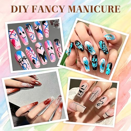 Image of 12 Color Nail Art Pens, 0.5 MM Nail Polish Pens Set Drawing Painting Point Liner Acrylic Painted Pen Kit, Waterproof and Quick-drying Nail for DIY Nails Art Design Manicure Tools (0.5mm)