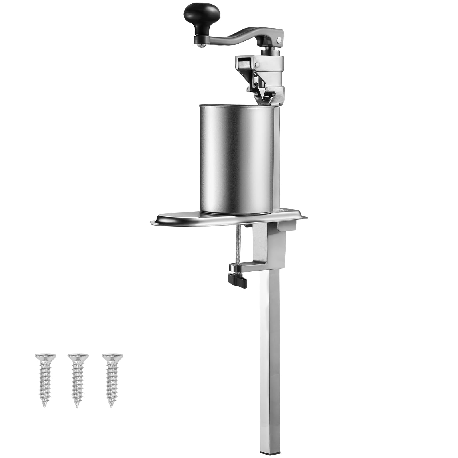 VEVOR Ouvre-boîte manuel professionnel, pour canettes jusqu'à 40 cm de hauteur, ouvre-canette de table robuste en acier inoxydable réglable en hauteur, fixé par vis et pince, pour restaurant, épicerie