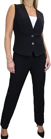 ICE Tailleur Pantaloni da Lavoro su Misura Foderato Gilet con Festivo Nero  (48) : Amazon.it: Abbigliamento