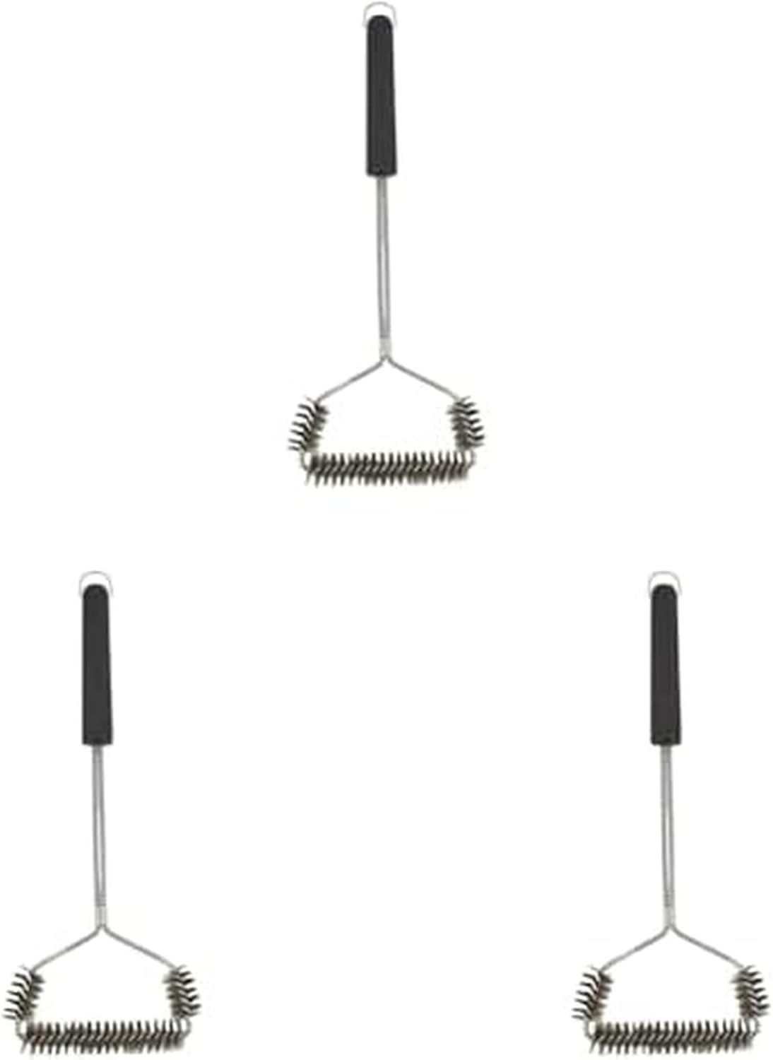 Farberware BBQ Stainless Steel Spiral Grill Brush, Woven, Stainless Steel Bristles, Includes Storage Ring (Pack of 3)