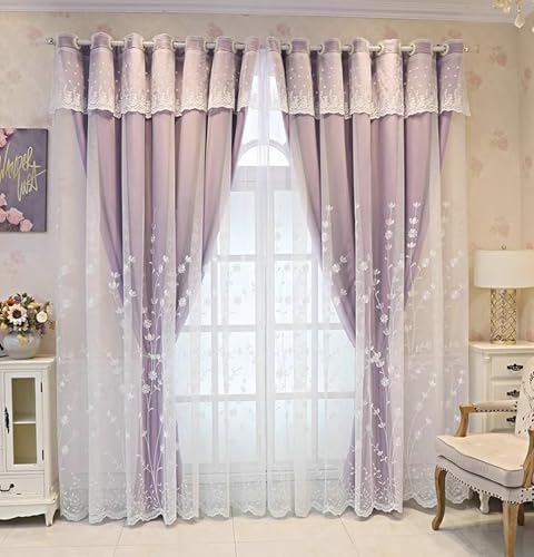 Rideau occultant isolant pour chambre rose à motifs feuilles - 4
