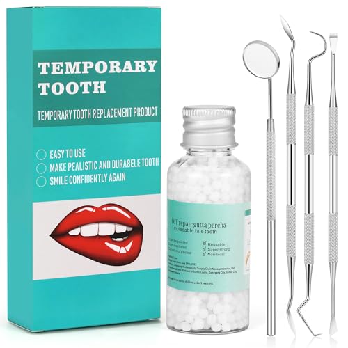 Image of Tooth Repair Kit with 4 Dental Tools, Temporary Tooth Replacement Set, Moldable Dental Fix