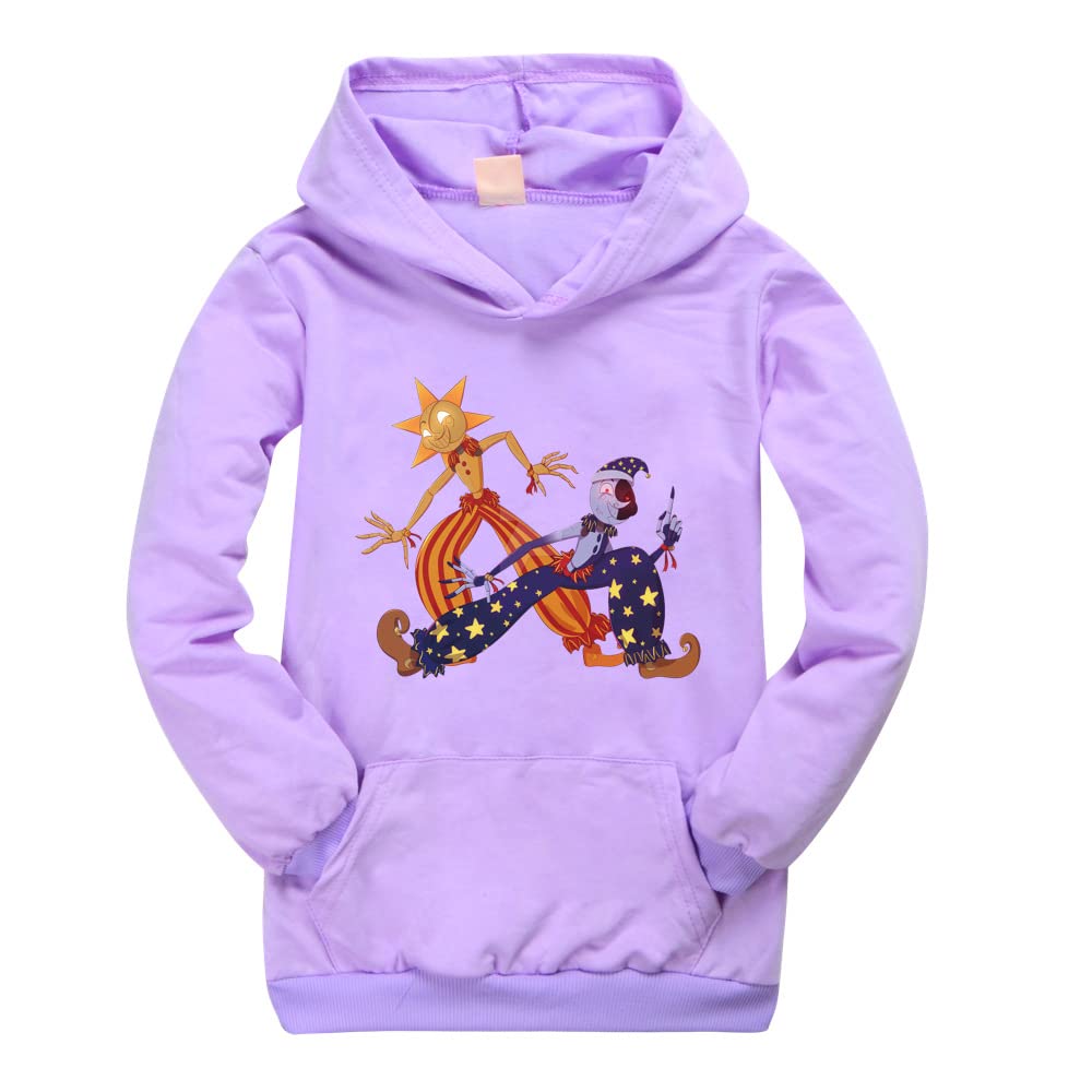 Ylelwoae Boys Girls Sundrop Moondrop Cosplay Kids Casual Pullover Hoodie Fnaf Costume
