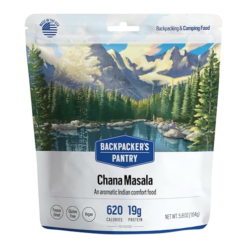 Backpacker's Pantry Chana Masala, 2 Servings Per Pouch(1 count), Freeze Dried Food, 14 Grams of Protein, Vegan, Gluten Free