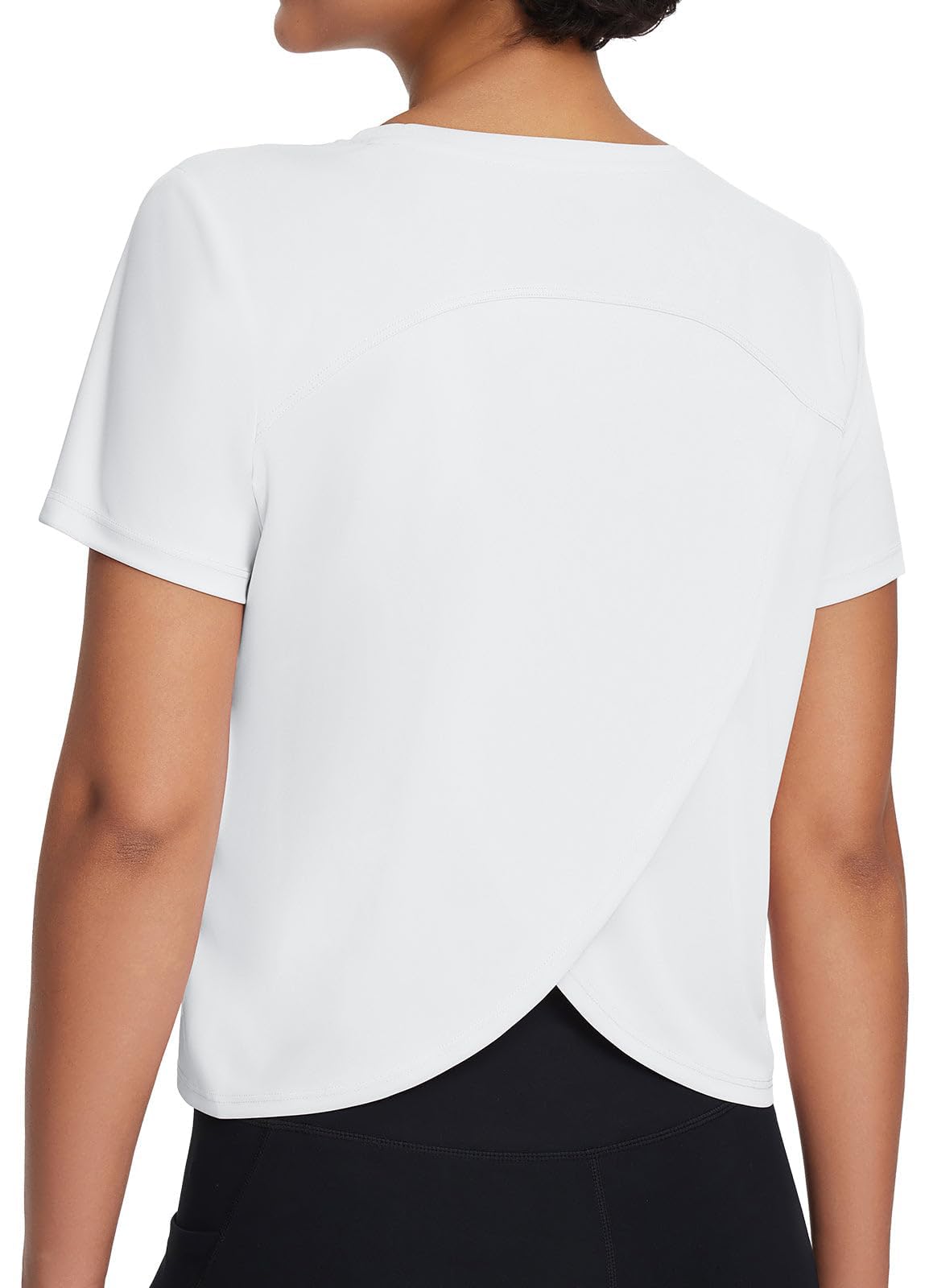 PINSPARK Camiseta deportiva para mujer, manga corta, UPF 50+, protección solar, secado rápido, camiseta deportiva, cuello redondo, camiseta funcional, camiseta de fitness, camiseta de yoga