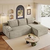 96' Sectional Couches for Living Room Cloud Couch Sofa with L-Shape Upholstered Boneless Couchs Modern Modular Sectional Couch with Chaise (Camel, 96' W+Right Facing Chaise+2Seaters)
