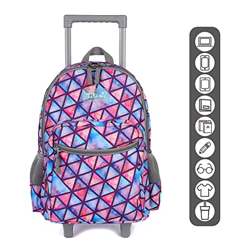 Image of Rolling Backpack 18 inch Double Handle Wheeled Boys Girls Travel School Children Luggage Toddler Trip