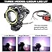 LEDUR Motorcycle Headlight U7 DRL Fog Lights Driving Running Light with Angel Eyes Lights Ring Front Spotlight Strobe Flashing White Light and Switch(2PCS,White Halo)