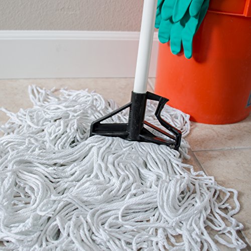 Image of SPARTA 4166402 Spectrum Fiberglass Mop Handle With Quik-Release For Cleaning, Commercial, Residential, 60 Inches, White