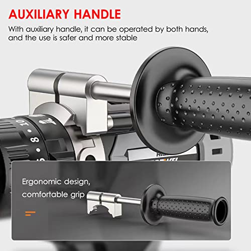 XiaoXIN Akku-Bohrschrauber, 21 V, Batterien, maximales Drehmoment, 200 Nm, 1/2 Zoll, Metall-Schnellspannfutter, 20 + 3… – Bild 8