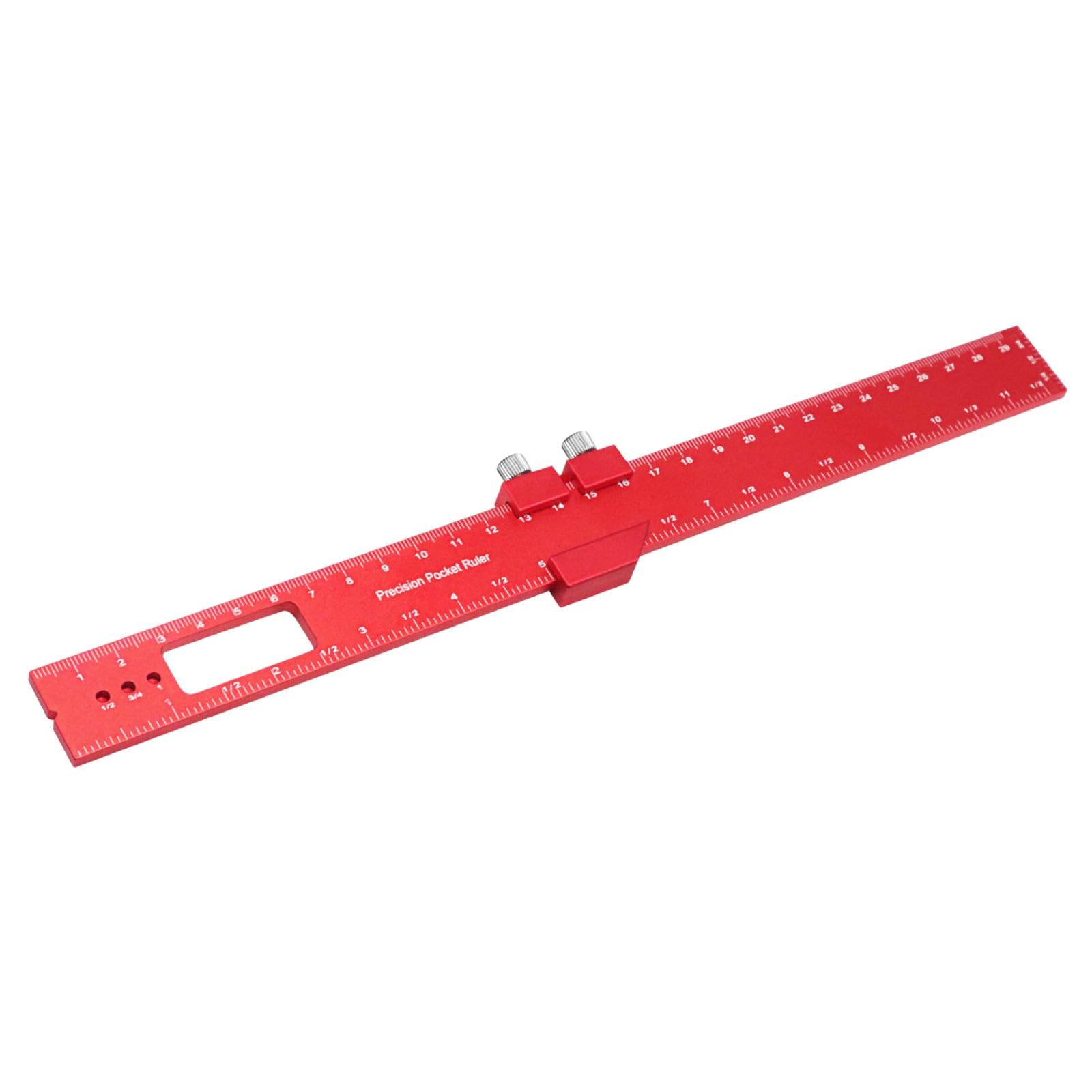 5er-Set Taschenlineal, Aluminium, Holzbearbeitung, Lineal, 45 Grad, gleitend, stabil, 30 cm