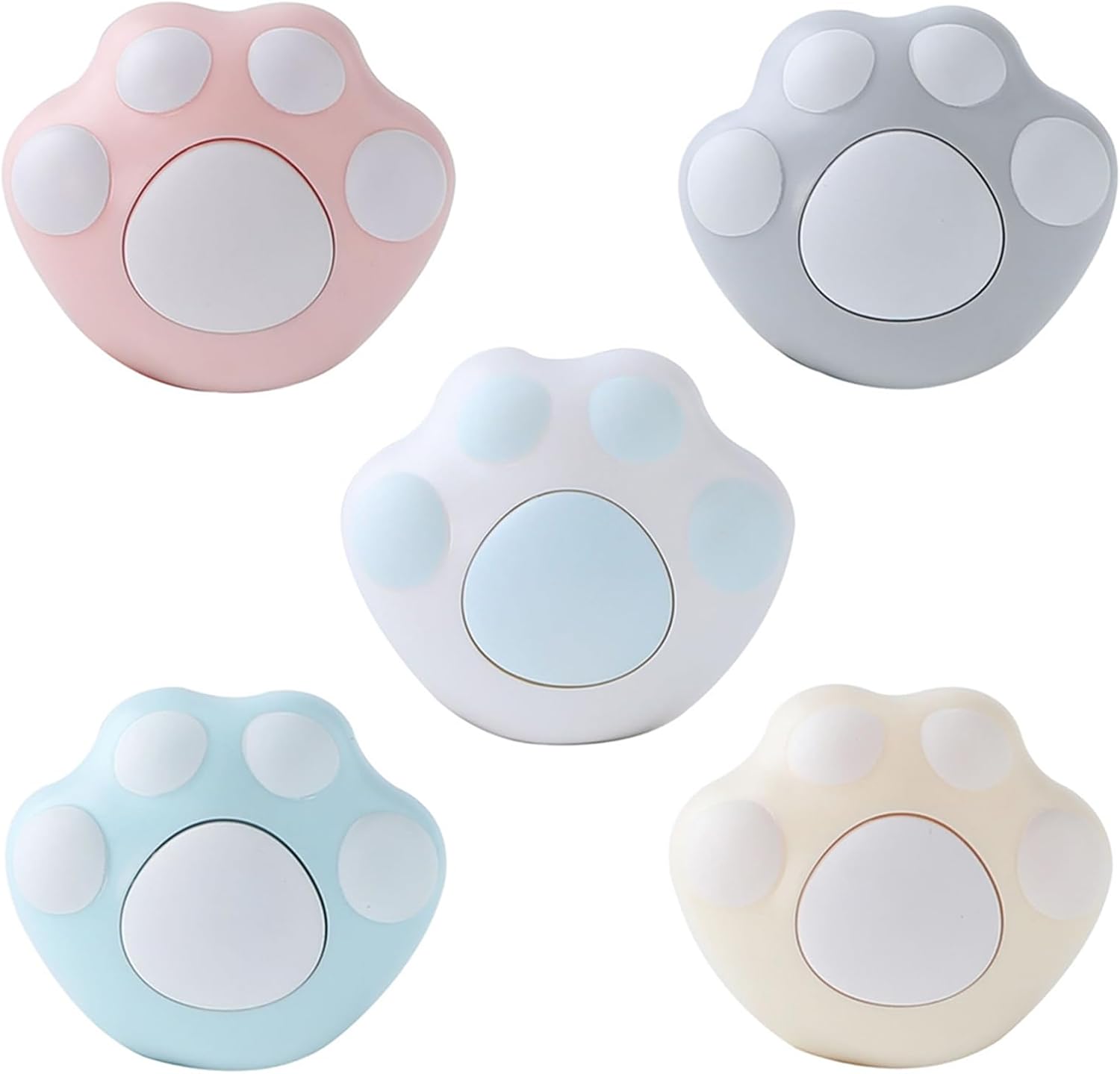 Color Land 5 Pack Cat Paw Shape Self-Adhesive Heavy Duty Wall Command Hooks for Hanging - Cute No Damage Organization for Home, Office or Dorm Coat Rack Wall Mount
