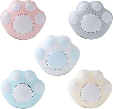 Color Land 5 Pack Cat Paw Shape Self-Adhesive Heavy Duty Wall Command Hooks for Hanging - Cute No Damage Organization for Home, Office or Dorm Coat Rack Wall Mount