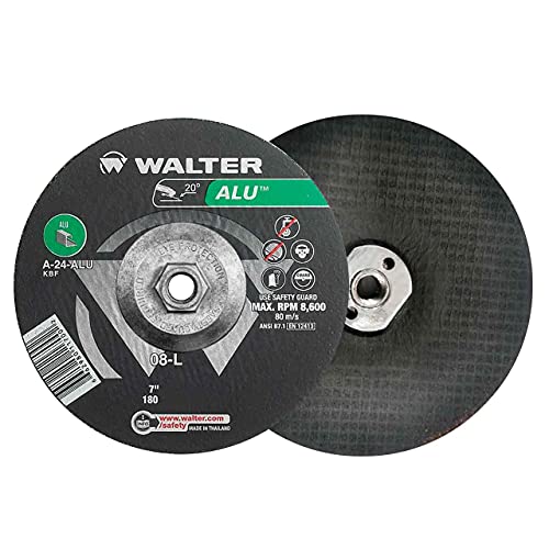 Walter 08L707 7x1/8x5/8-11 ALU Aluminum and Non-Ferrous Metals Grinding Wheels (Metal Hub) Type 27, 10 pack