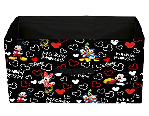 Image of Kuber Industries Disney Mickey Print Foldable Drawer Storage Unit|Non Woven Storage Box For Clothes|Storage Organizer for Toys, Books, Baby Clothes|Pack of 4 (Black)