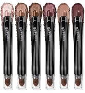 LUXAZA PRO Neutral Eyeshadow Stick Makeup 6PCS Set, Brown Metallic Shimmer Matte Cream Eye Shadow...