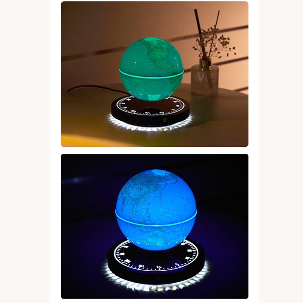 Magnetic Levitating World Globe with LED Clock, Floating Desk Decor for Home or Office