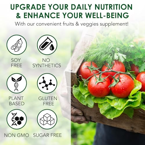 Fruits & Veggies Supplements - 2 Bottles 180 Total Vegetarian Capsules | BalanceNatural Vitamins Supplement Dietary Nutritional Balance,Lngredients Blended Vitamin & Mineral Whole Food Supplement - Thumbnail 3