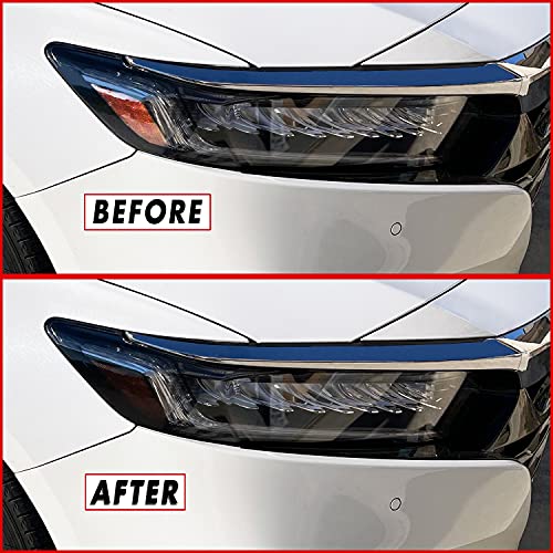 SlickMod PreCut Vinyl Smoke Tint for 2018-2022 Honda Accord Headlight (3. Amber Sidemarker Delete, 20 Percent Dark Smoke)