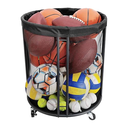 Qfdiwr Contenedor de Pelotas - Organizador de Balones Deportivos - Contenedor Organizador De Gran Capacidad Caja Red Para Deportes Piscina Terraza Jardín Exterior