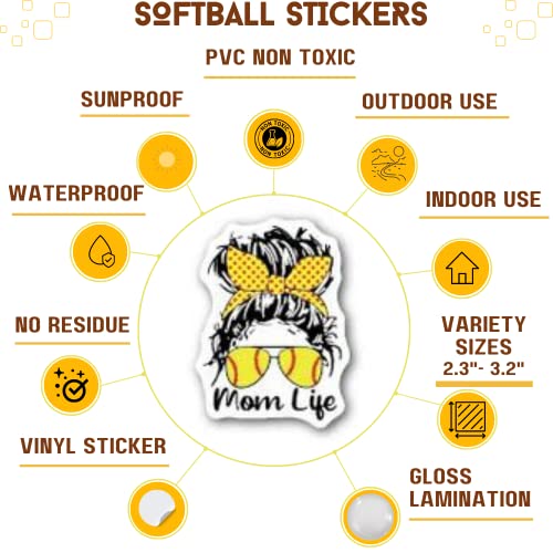 Calcomanías de softbol antidespegue para personalizar botellas de agua sin dejar residuos 100u 3