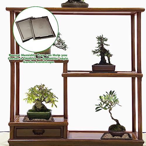 Miniatura 5 de 2 Bandejas De Humedad Para Macetas De Bonsái, Bandejas De Goteo Para Plantas, Bandeja De Drenaje Cuadrada De Plástico Para Macetas, Bandeja Colectora De Agua Para Plantas Negro