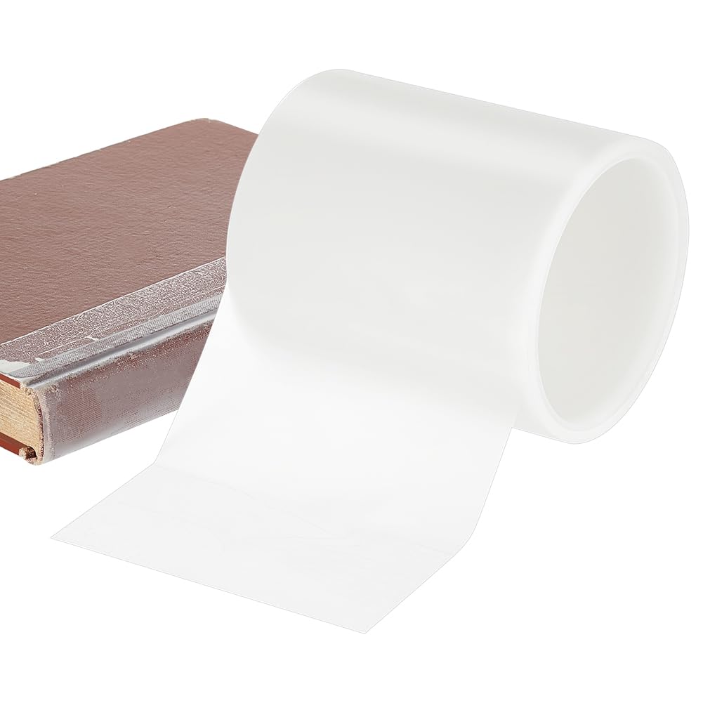 BENECREAT 3.9Inch x 60Ft/10cm x 18.3m Archival Safe Book Repair Tape for Textbook Spine, Photo Album, Library Repair Supplies, Removable Book Binding Tape, PET Invisible Masking Tapes