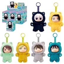 puremind JJK Plush Figures 6-Pack Set, Officially Licensed Jujutsu Kaisen Blind Box Plushies, 6 Unique Vinyl Plush Mini Figures with No Duplicates, Cat-Ear Anime Plush Collectible Gift Set
