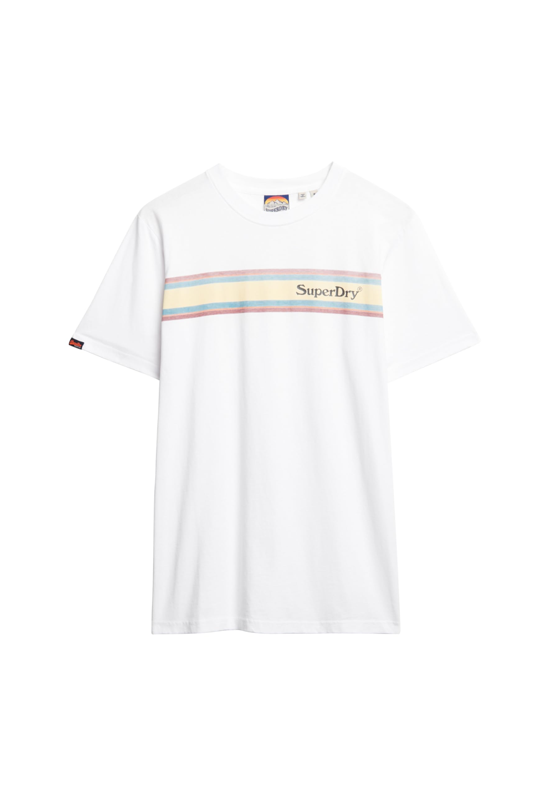 Superdry Men's White Venue Logo Stripe Relaxed Short Sleeve T-Shirt L