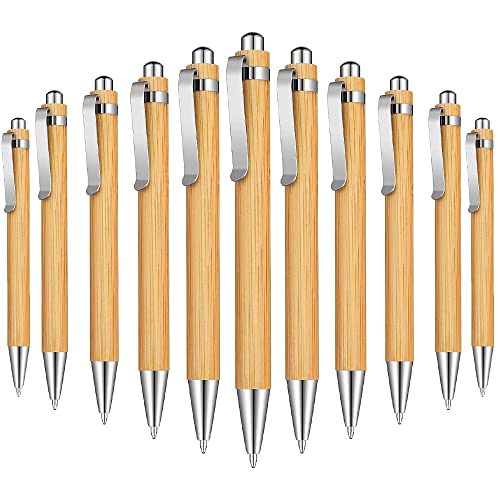 Tiamu Pack of 100 Wood Ballpoint Pens Bamboo Touchpoint Ballpoint Pen Sustainable Stylish Liquid Writing Gift Pen for School and Ecological Black Ink - Image 2