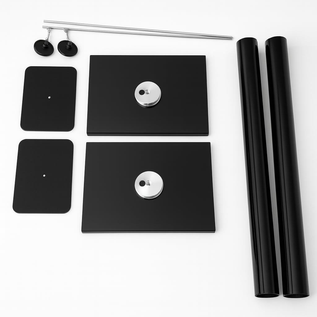 Sonorous SP100-70 Nero – Supporti da Pavimento per Diffusori 70 cm (Coppia) | Alluminio e Vetro Temperato | Fino a 20 kg per Supporto | Gestione Cavi Integrata.