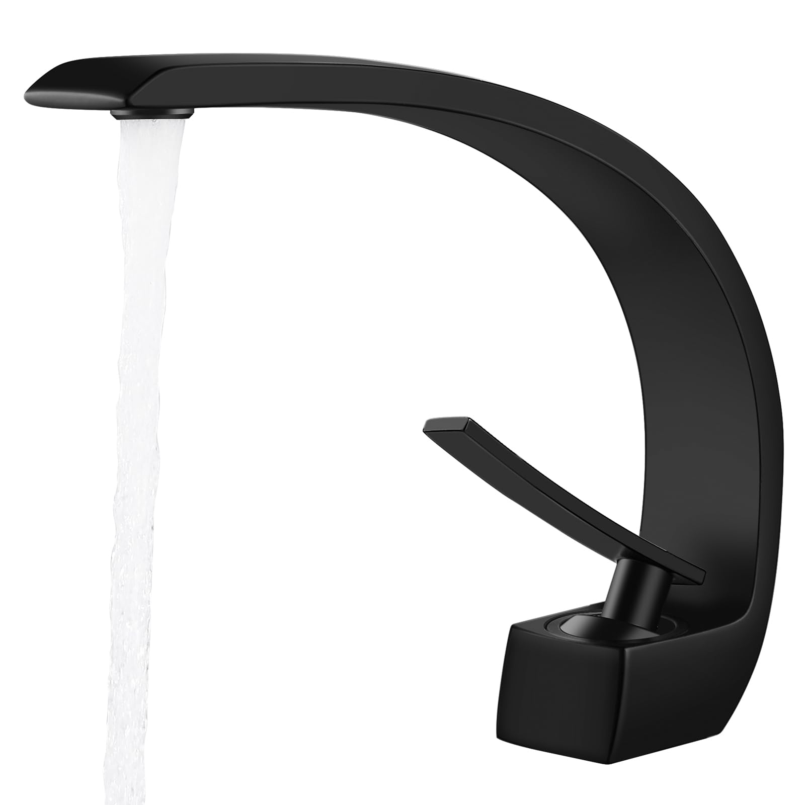 Bathroom Taps Black Basin Mixer Tap Single Lever Bathroom Sink Taps Matte Black Modern Basin Tap 1 Hole Brass