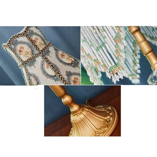 lamp French Antique Gold Table Lamps Bedside Cottage Coastal Table Lamp Single Retro Nightstand Lamp Vintage Rustic Table Lamp Farmhouse Desk End Lamp for Bedroom Living Room Home House Office - Image 5