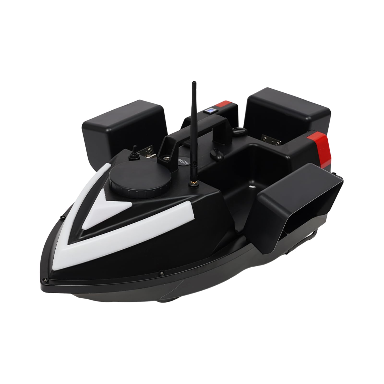 Barca per esche da pesca, in ABS, 500 m, con ecometro e 100 punti fissi, telecomando, 5200 mAh, colore nero