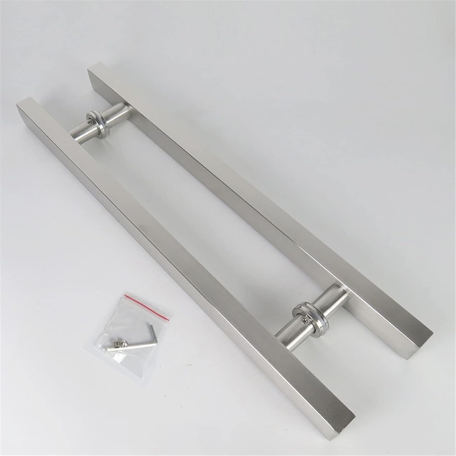 Gate Hardware Heavy-Duty Stainless Steel Glass Door Handle Wooden Door Barn Door Sliding Door Pull Handle Brushed Square Tube Handle Back-to-Back Installation (Size : 1200x900mm)