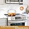 4L Glass Cooking Pot with Heart-shaped Lid, 4.2Qt/4000ml, Heat Resistant, High Thermal Conductivity Reduces Energy Use, Dishwasher Oven Gas Electric Stove Safe,for Potpourri,Soups,Pasta #1