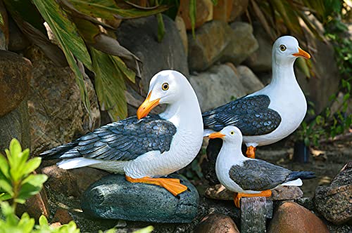 Coolboy Real Seagull Figurine,Sea Bird Figurine Nautical Statue Seagull Figurine Decorations Garden Bird Statue Coastal Beach Home Table Decorations Nautical Gifts Seagull Figures Seagull Sculpture #TOP4