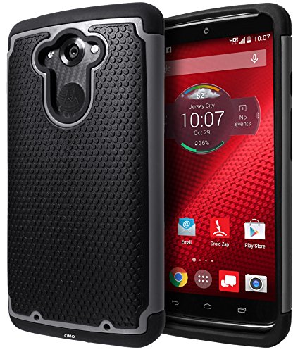 Motorola Droid Turbo Case, Cimo [Shockproof] Heavy Duty Shock Absorbing Dual Layer Protection Cover for Motorola Droid Turbo (Verizon, Not Compatible with Ballistic Nylon Version) - Gray