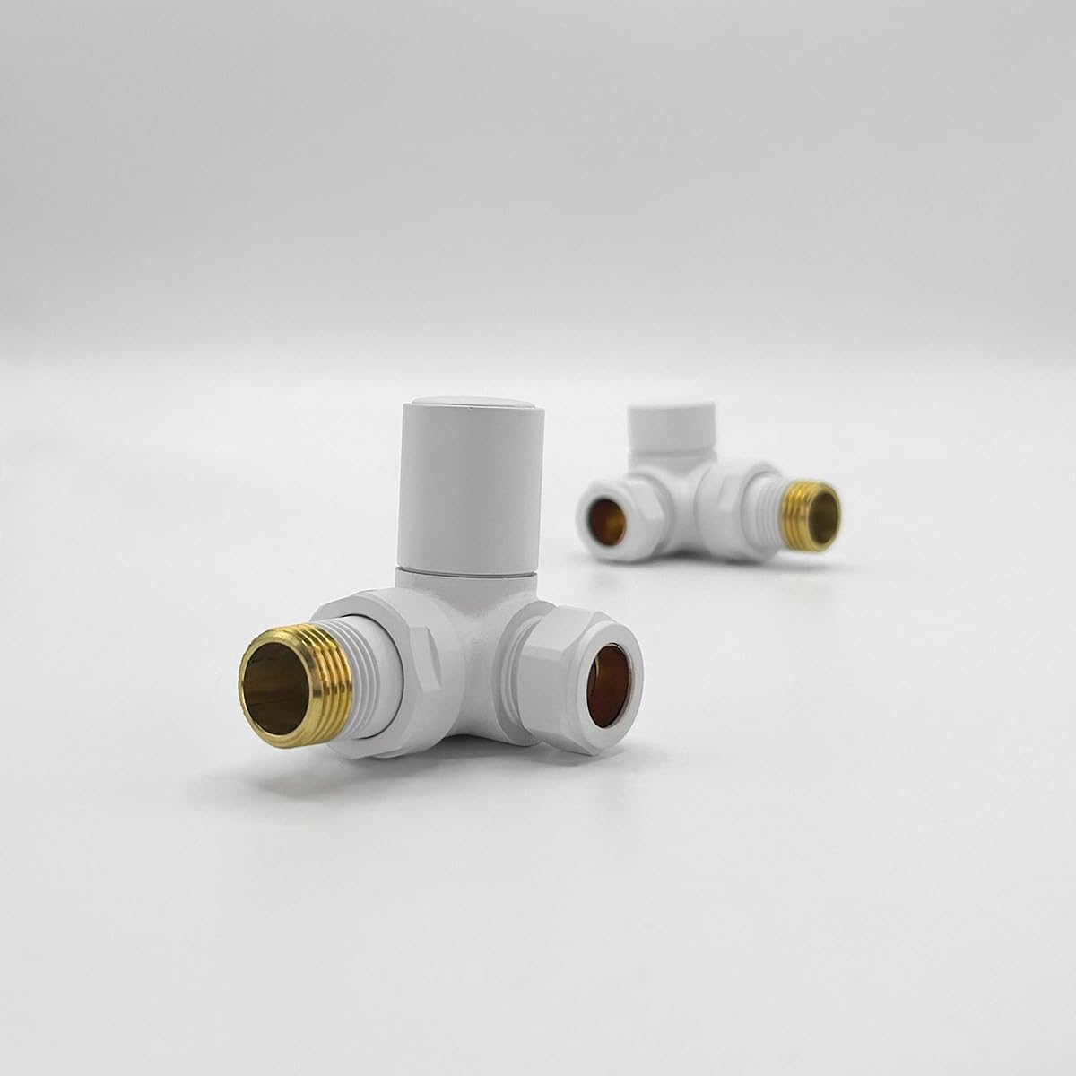 Lux Heat Corner White Manual Radiator Valve Set