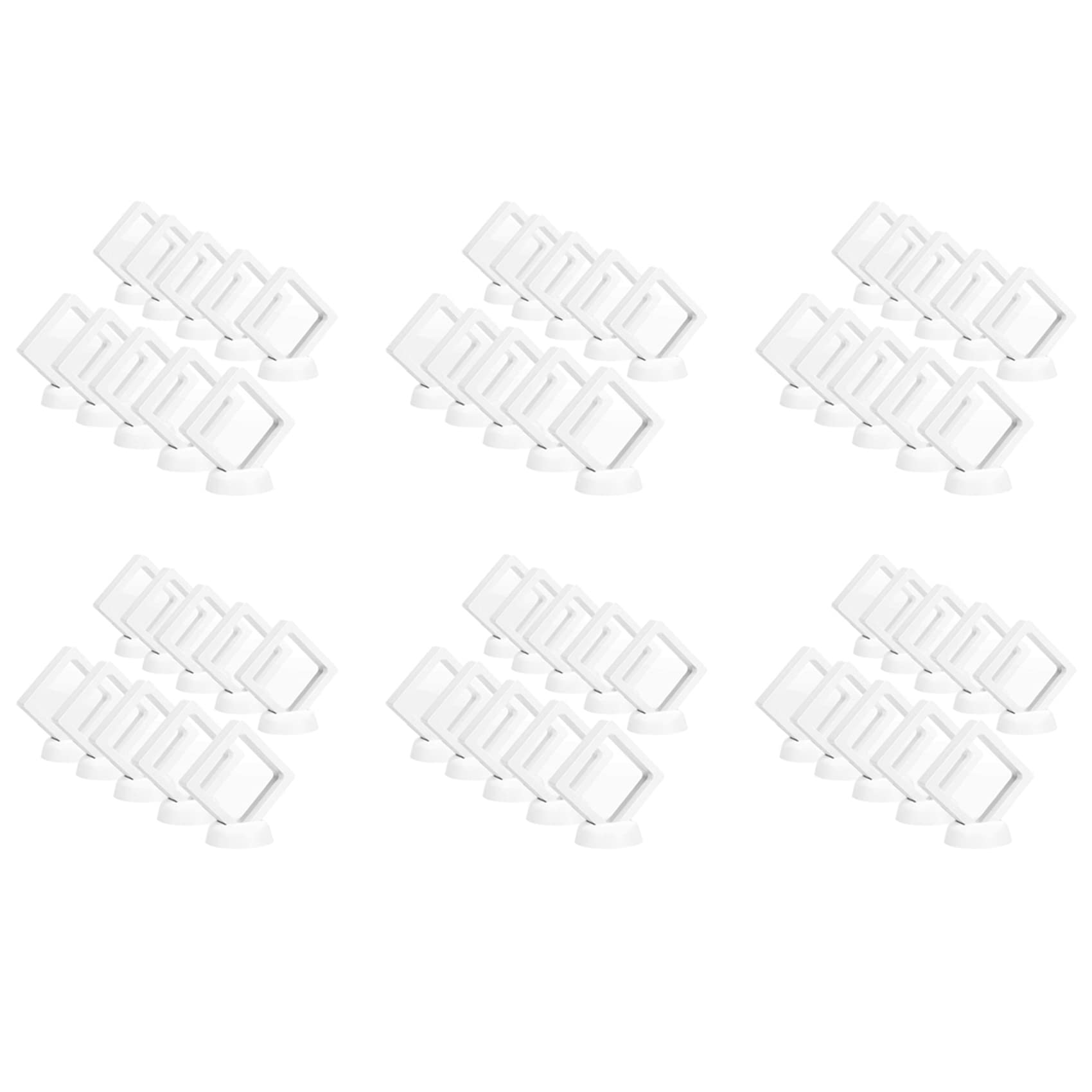 Hndhbfgrt Coin Display Box - Set of 60 3D Floating Frame Display Holder with Stands for, AA Medallions, Jewelry