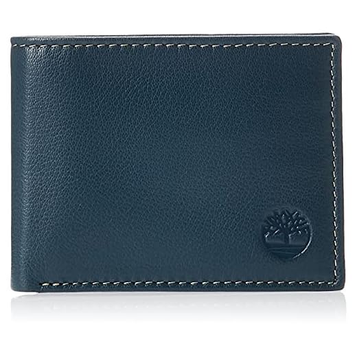 Timberland Men's Blix Slimfold Leather Wallet, Navy, One Size