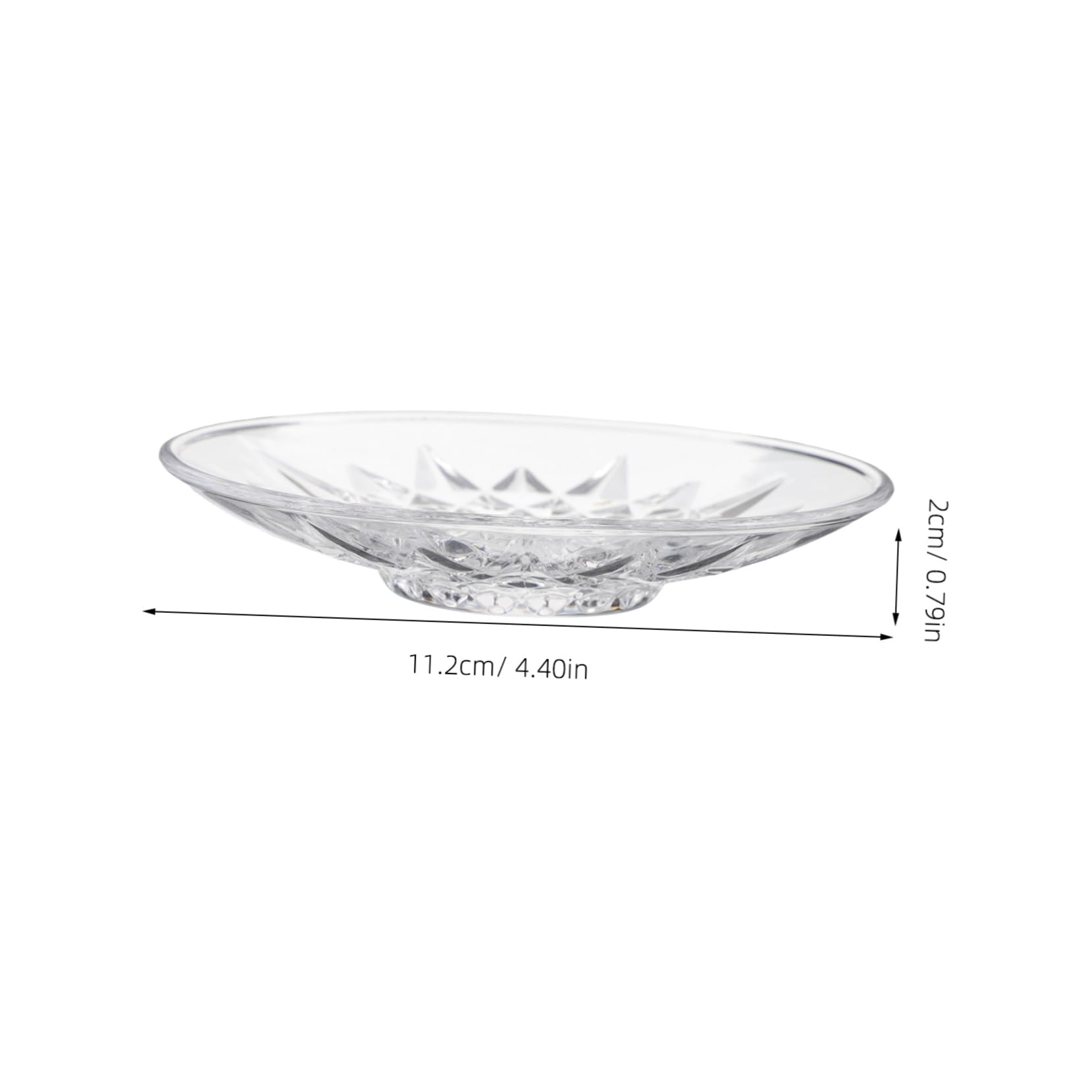 VICASKY 4pcs Glass Tea Saucers Round Transparent Dipping Sauce Bowls for Snacks Appetizers Desserts Reusable Food Plates for Home Office and Restaurant Use