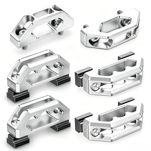 Image of RENO Aluminum Tie Down Anchors Combo, 4Pcs Bed Rail Cleat + 2Pcs Tie Down Hook Compatible with Tundra /Tacoma Truck, OEM PT278-35160 /35050-S1 /35100-S1 /35111 /35112 /PT785-35050-S1 /66312-0C010 (Silver)