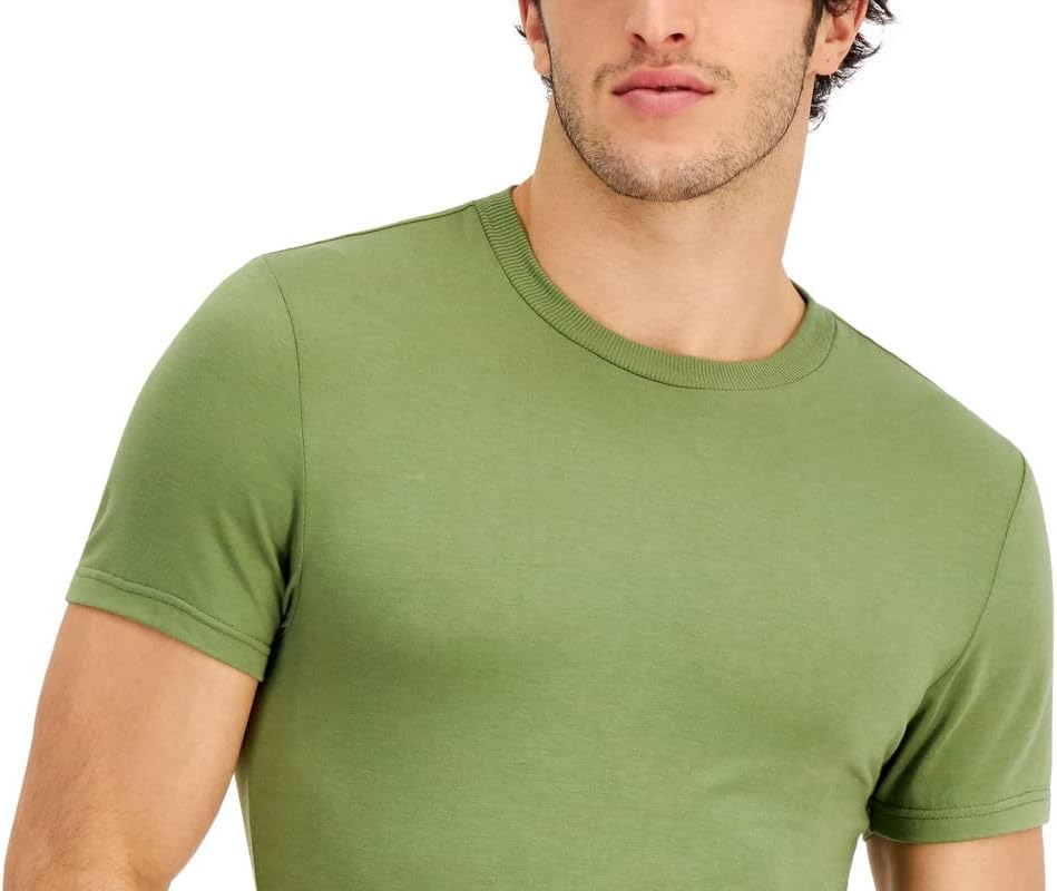 INC International Concepts Men's Crew Neck Short Sleeve Plain T-Shirt (Dry Grass, Large) - Image 3